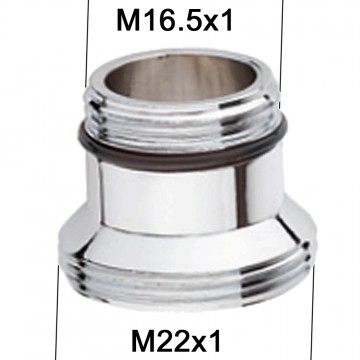 Adaptateur raccord Laiton - M16.5x100 à M22x100