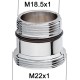 Adaptateur raccord Laiton - M18.5x100 à M22x100