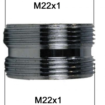 Adaptateur raccord Laiton - M22x100 à M22x100