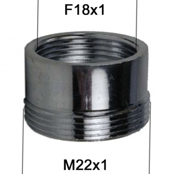 Adaptateur raccord Laiton - F18x100 à M22x100