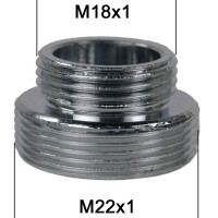 Adaptateur raccord Laiton - M18x100 à M22x100 - série courte