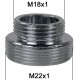 Adaptateur raccord Laiton - M18x100 à M22x100 - série courte