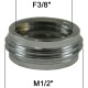 Adaptateur Laiton Plat - F12x17 (3/8'') à M15x21 (1/2'')