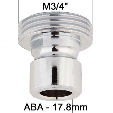 Adaptateur M3/4'' à Raccord ABA 17.8mm + joint CT