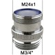 Raccord MAL sur Robinet - Régulateur de jet 8 litres/min. - M24x100 à M20x27 (3/4'') + Adaptateur F22