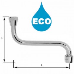 Bec dessous 1/2'' Eco - H120 / L150 mm - Portée plate - 8 litres/min. - Tube 14 - NF EN 246