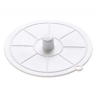 Bouchon d'évier souple blanc occultant - Diamètre 95 mm