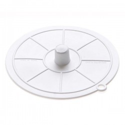 Bouchon d'évier souple blanc occultant - Diamètre 95 mm