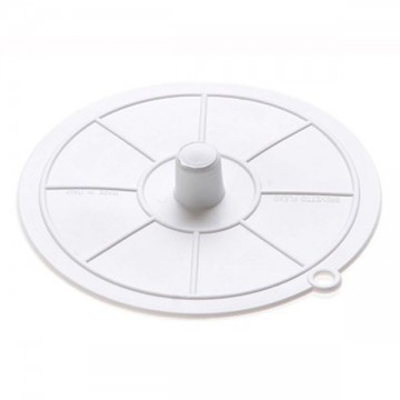 Bouchon d'évier souple blanc occultant - Diamètre 95 mm