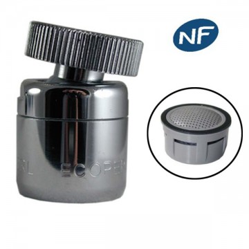 Mousseur orientable F22x100 Chrome - Aéré - NF - Rotule femelle