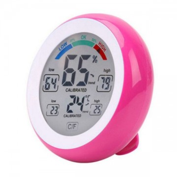 Thermomètre / Hygromètre Digital 10 fonctions - Temp. de -0° à +50°C - Humidité 20 à 95%RH - Rose