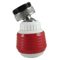 Aérateur 2 jets DUOJET Rouge - Rotule Laiton - 6 litres/min. - F22x100