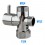 Inverseur pour colonne de douche - F3/4''+M3/4''+M1/2'' - Laiton chromé