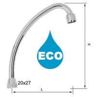 Bec col de cygne 1/2'' Eco - Portée plate - 8 litres/min. - Tube 14 - NF EN 246