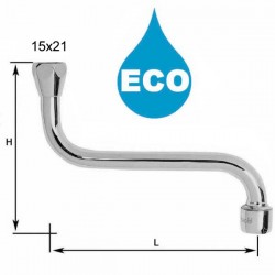 Bec dessous 1/2'' Eco - H120 / L150 mm - Portée plate - 8 litres/min. - Tube 14 - NF EN 246