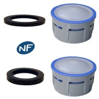 2 x Mousseurs aérateur 8 litres F22/M24 - Eco 47% - Recharge - Anticalcaire - NF EN 246