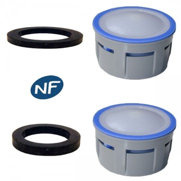 2 x Mousseurs aérateur 8 litres F22/M24 - Eco 47% - Recharge - Anticalcaire - NF EN 246