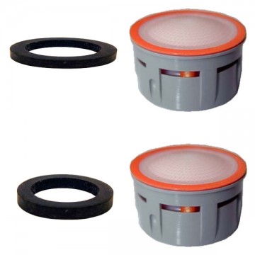 2 x Mousseurs aérateur 2,5 litres F22/M24 - Eco 80% - Recharge - Anticalcaire