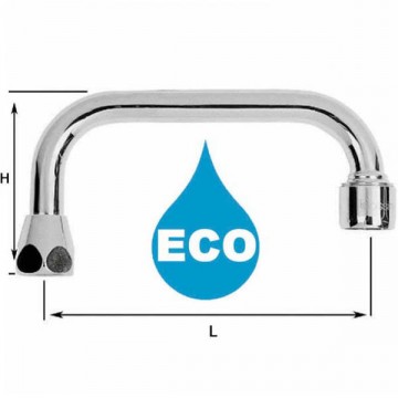 Bec poignée 3/4'' Eco - H85 / L150 mm - Portée plate - 8 litres/min. - Tube 18 - NF EN 246