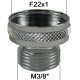 Adaptateur Robinet - Laiton Chromé - F22x100 à M3/8'' + joint NBR 22x1