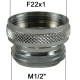 Adaptateur Robinet - Laiton Chromé - F22x100 à M1/2 + joint NBR 22x1