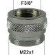 Adaptateur Robinet - Laiton Chromé - F3/8'' à M22x100 - Ecoperl