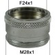 Adaptateur Robinet - Laiton Chromé - F24x100 à M28x100 + joint NBR 24x1