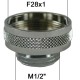 Adaptateur Robinet - Laiton Chromé - F28x100 à M1/2'' + joint NBR 28x1