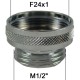 Adaptateur Robinet - Laiton Chromé - F24x100 à M1/2'' + joint NBR 24x1