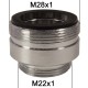 Adaptateur Robinet - Laiton Chromé - M22x100 à M28x100 - Ecoperl