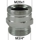 Adaptateur Robinet - Laiton Chromé - M28x100 à M3/4 + Brise-jet étoile + joint NBR 24x1