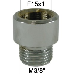Adaptateur Robinet - Laiton Chromé - F15x100 à M3/8'' + joint CT 15x1