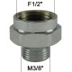 Adaptateur raccord Laiton - Hexagonal - F15x21 (1/2'') à  M12x17 (3/8'')