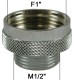 Adaptateur raccord Laiton - Moleté - F26x34 (1'') à M15x21 (1/2'')