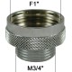 Adaptateur raccord Laiton - Moleté - F26x34 (1'') à M20x27 (3/4'')