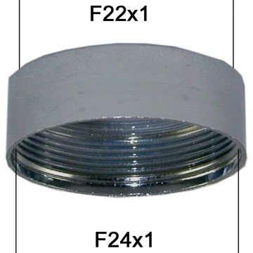 Lot de 100 Adaptateurs bague Robinet - Laiton Chromé - F22x100 à F24x100
