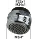 Aérateur Adaptateur Robinet - Laiton Chromé - M24x100 à M3/4" - Ecoperl
