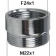 Adaptateur Robinet - Laiton Chromé - F24x100 à M22x100 + joint NBR 24x1