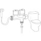 Robinet équerre WC 3 voies - 2 Vannes - 3/8'' M / 1/2'' M à 3/8'' Mâle - Laiton Chromé
