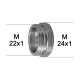 Adaptateur bague Robinet - Laiton Chromé - M24x100 à M22x100