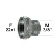 Adaptateur Robinet - Laiton Chromé - F22x100 à M3/8'' + joint NBR 22x1