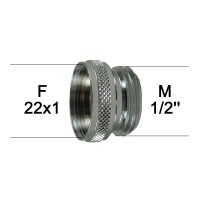 Adaptateur Robinet - Laiton Chromé - F22x100 à M1/2" - Ecoperl
