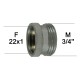 Adaptateur Robinet - Laiton Chromé - F22x100 à M3/4" - Ecoperl