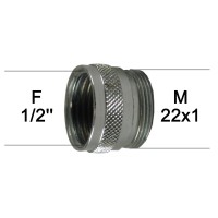 Adaptateur Robinet - Laiton Chromé - F1/2" à M22x100 - Ecoperl