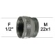 Adaptateur Robinet Haut - Laiton Chromé - F1/2 à M22x100 + joint NBR 22x1