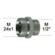 Adaptateur Robinet Haut - Laiton Chromé - M24x100 à M1/2 + joint NBR 24X1