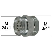 Adaptateur Robinet - Laiton Chromé - M24x100 à M3/4" + Brise-jet étoile - Ecoperl