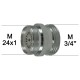 Adaptateur Robinet - Laiton Chromé - M24x100 à M3/4" + Brise-jet étoile - Ecoperl