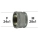 Adaptateur Robinet - Laiton Chromé - F24x100 à M28x100 + joint NBR 24x1