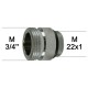 Adaptateur Robinet - Laiton Chromé - M3/4''à M22x100 + joint NBR 22x1